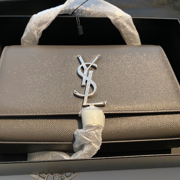 ysl kate tassel bag silver